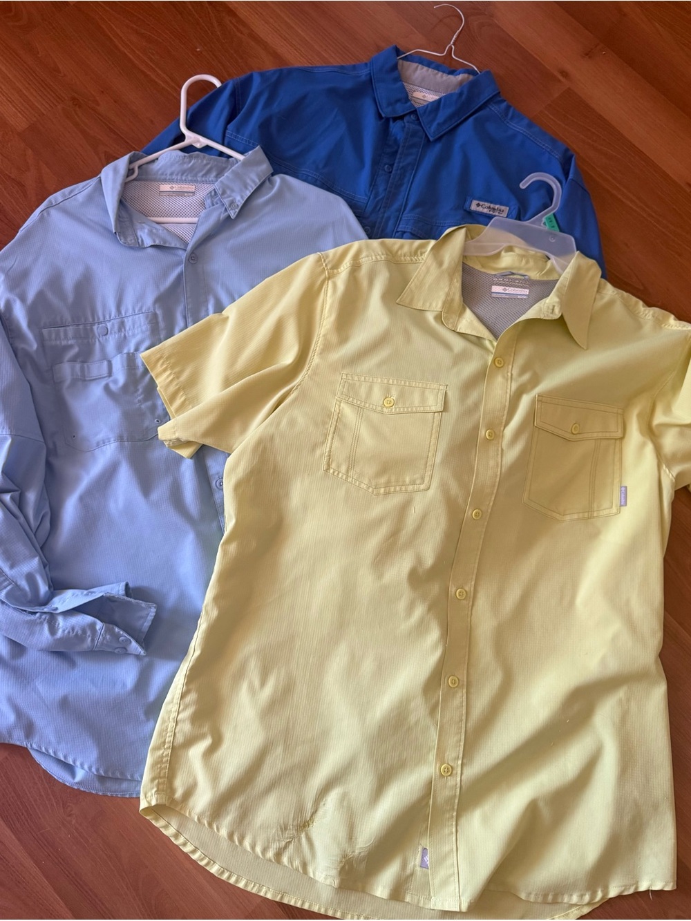 Columbia Men's Casual Button Down Shirts - Yellow, Light Blue, Royal Blue